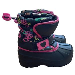 ATHLETECH Toddler Girls Black Snow Boots